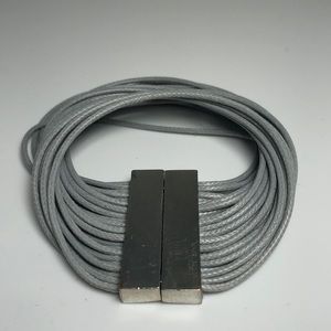 Silver and leather bracelet